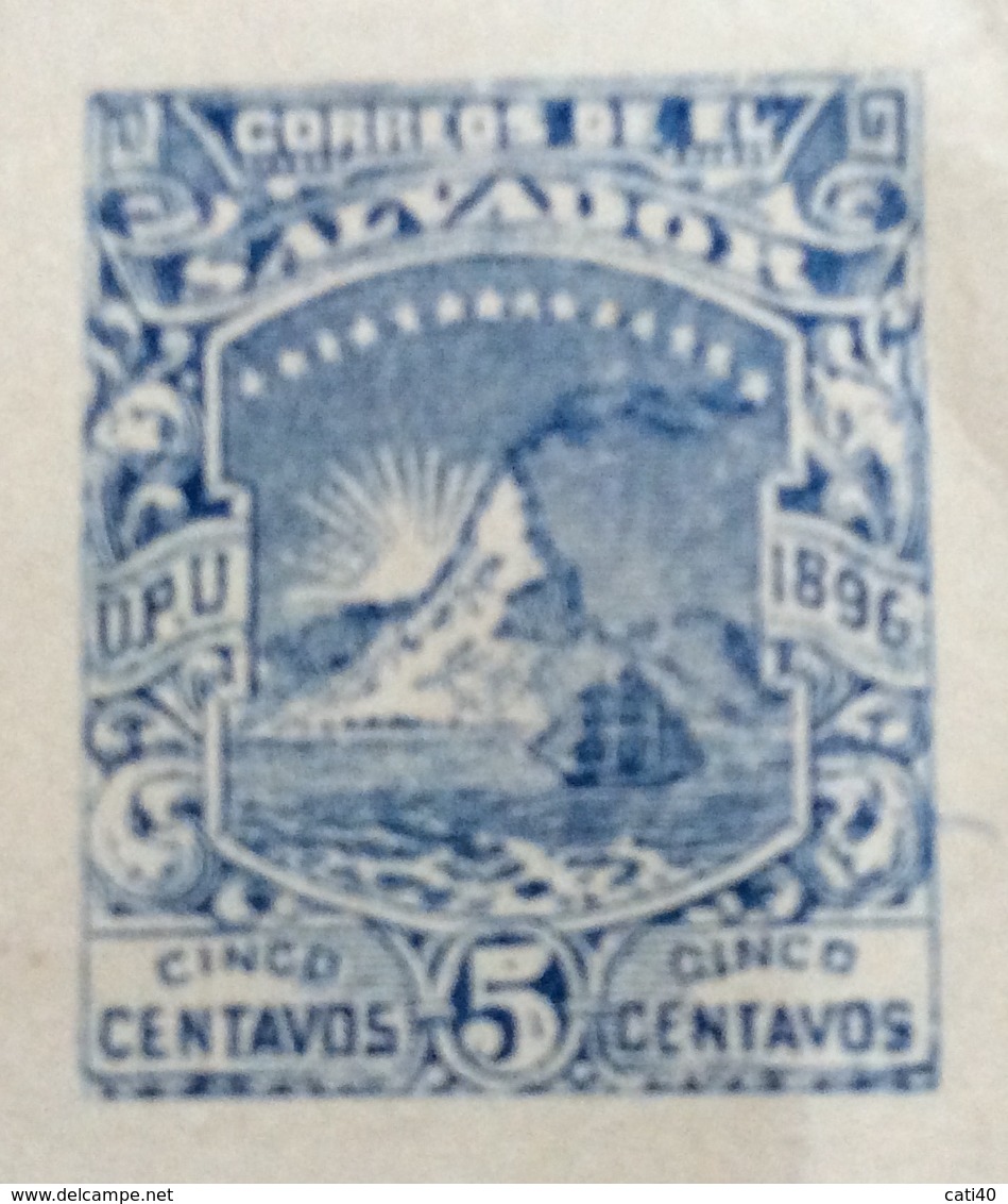 EL SALVADOR  - MAIL ENVELOPE  5 CENTAVOS  "VULCANO" - Interi Postali