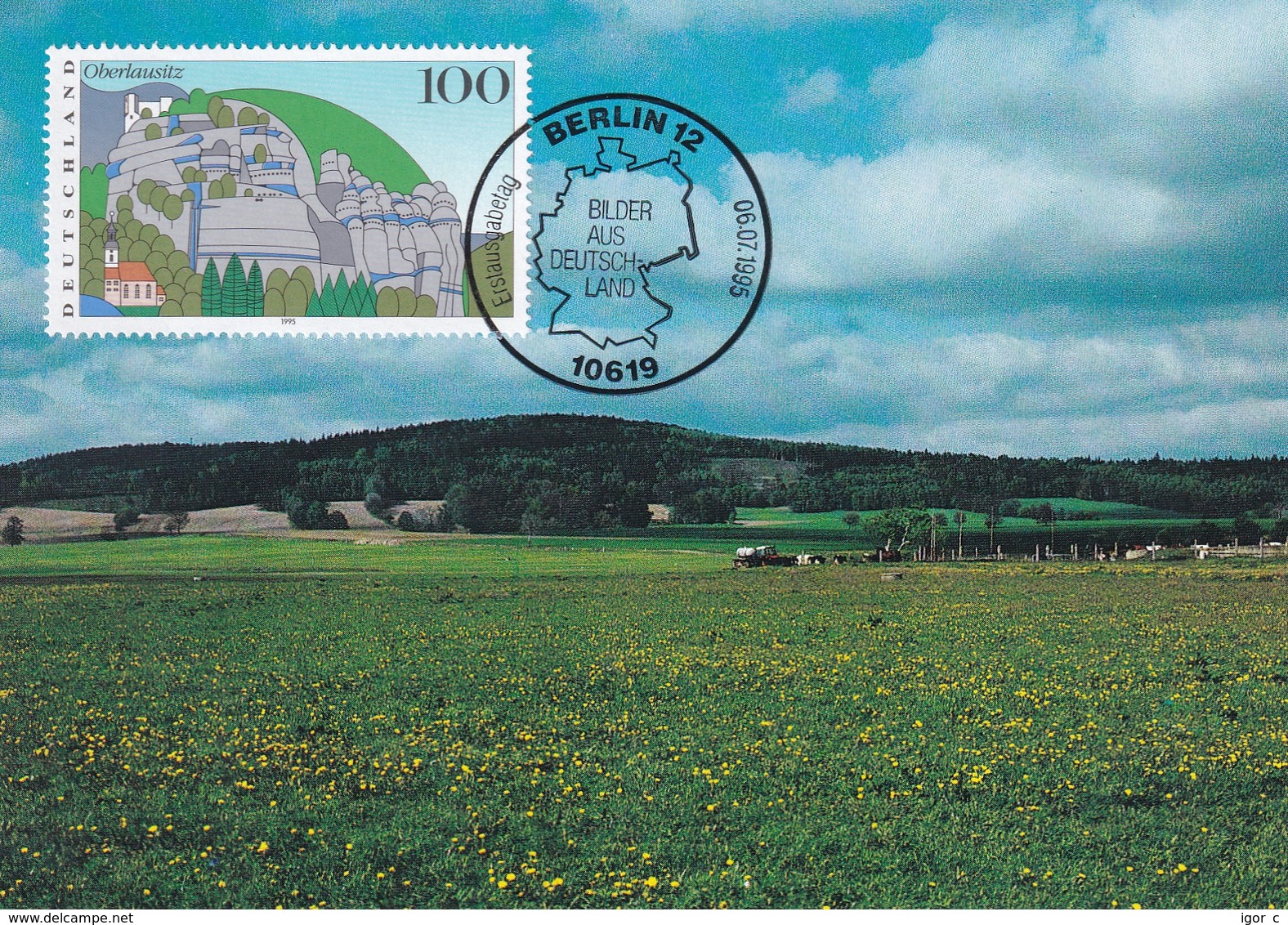 Germany Maximum Card 1995: Nature Protection; Oberlausitz -  Kaulenberg; Baumwolle - Umweltschutz Und Klima