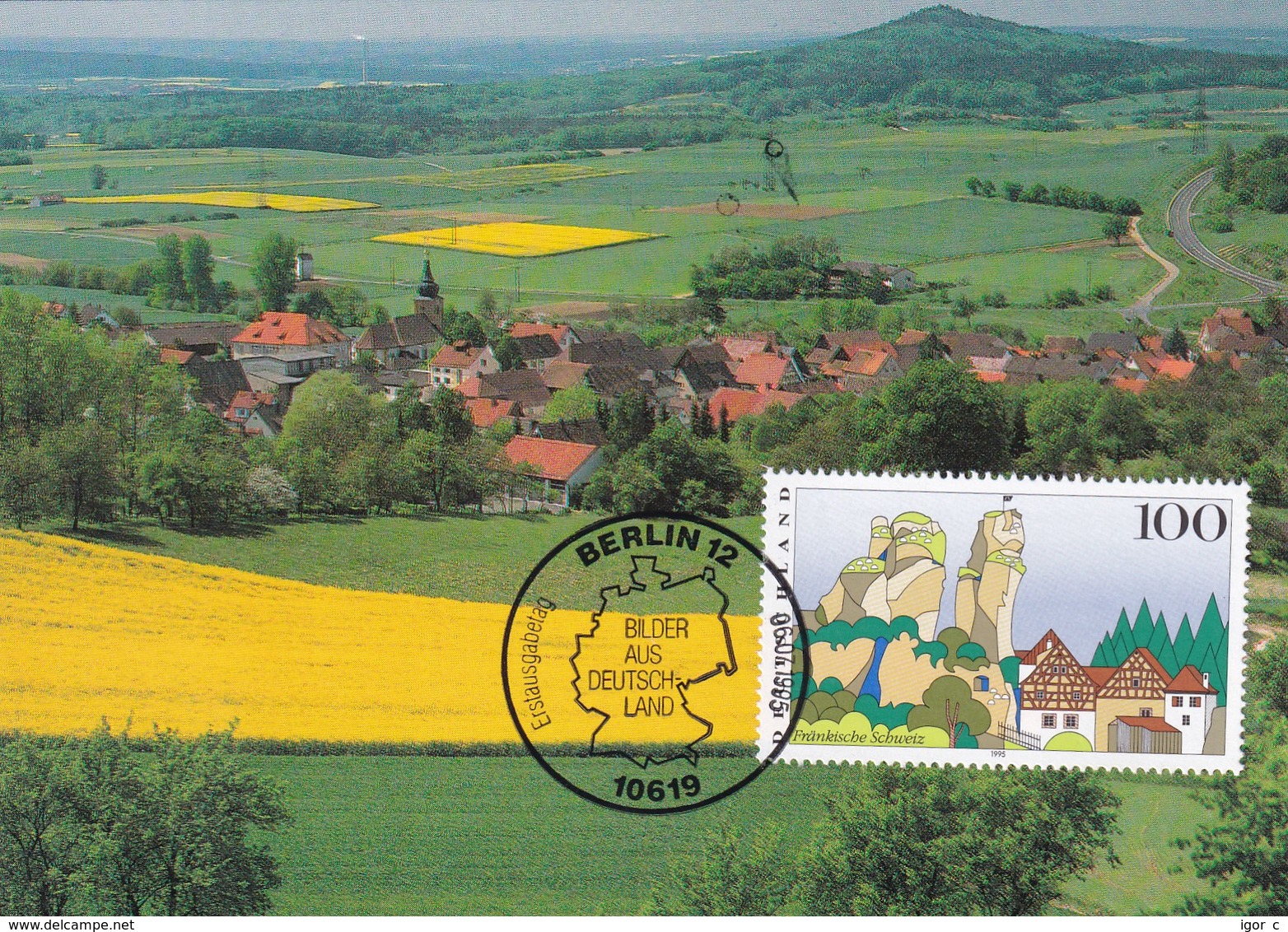 Germany Maximum Card 1995: Nature Protection; Fränkische Schweiz - Umweltschutz Und Klima