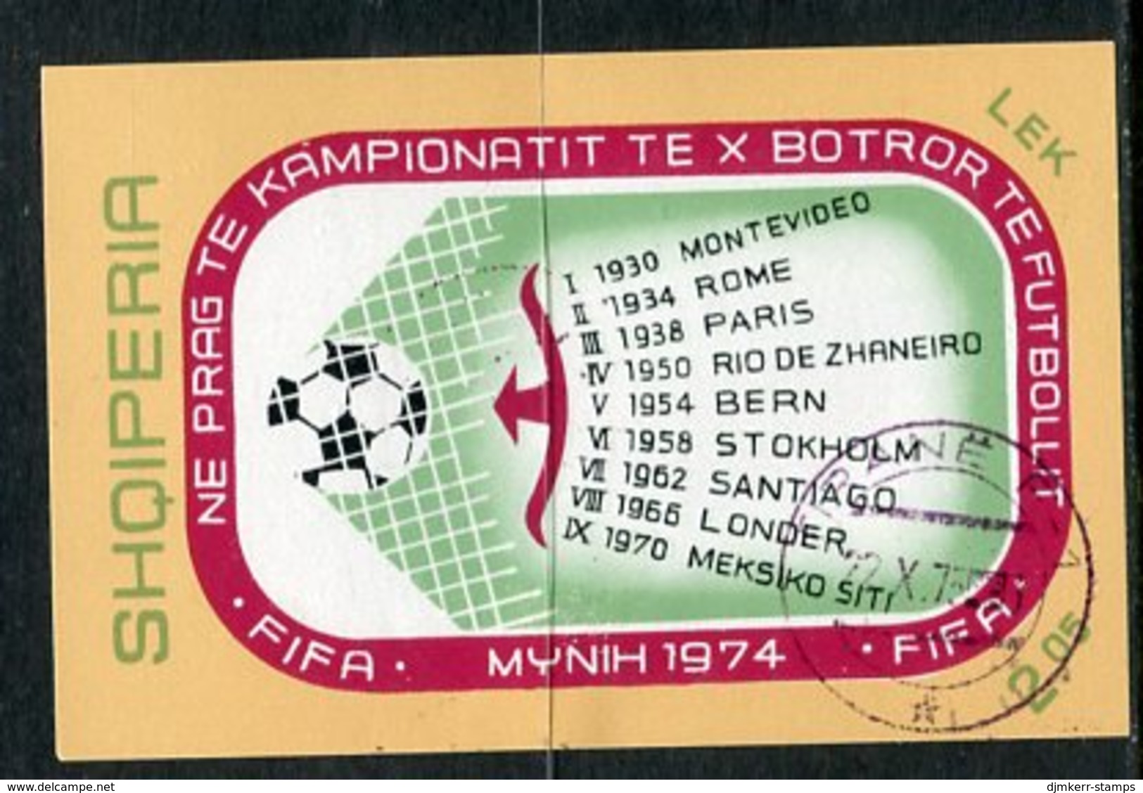 ALBANIA 1973 Football World Cup Block  Used.  Michel Block 49 - Albanie