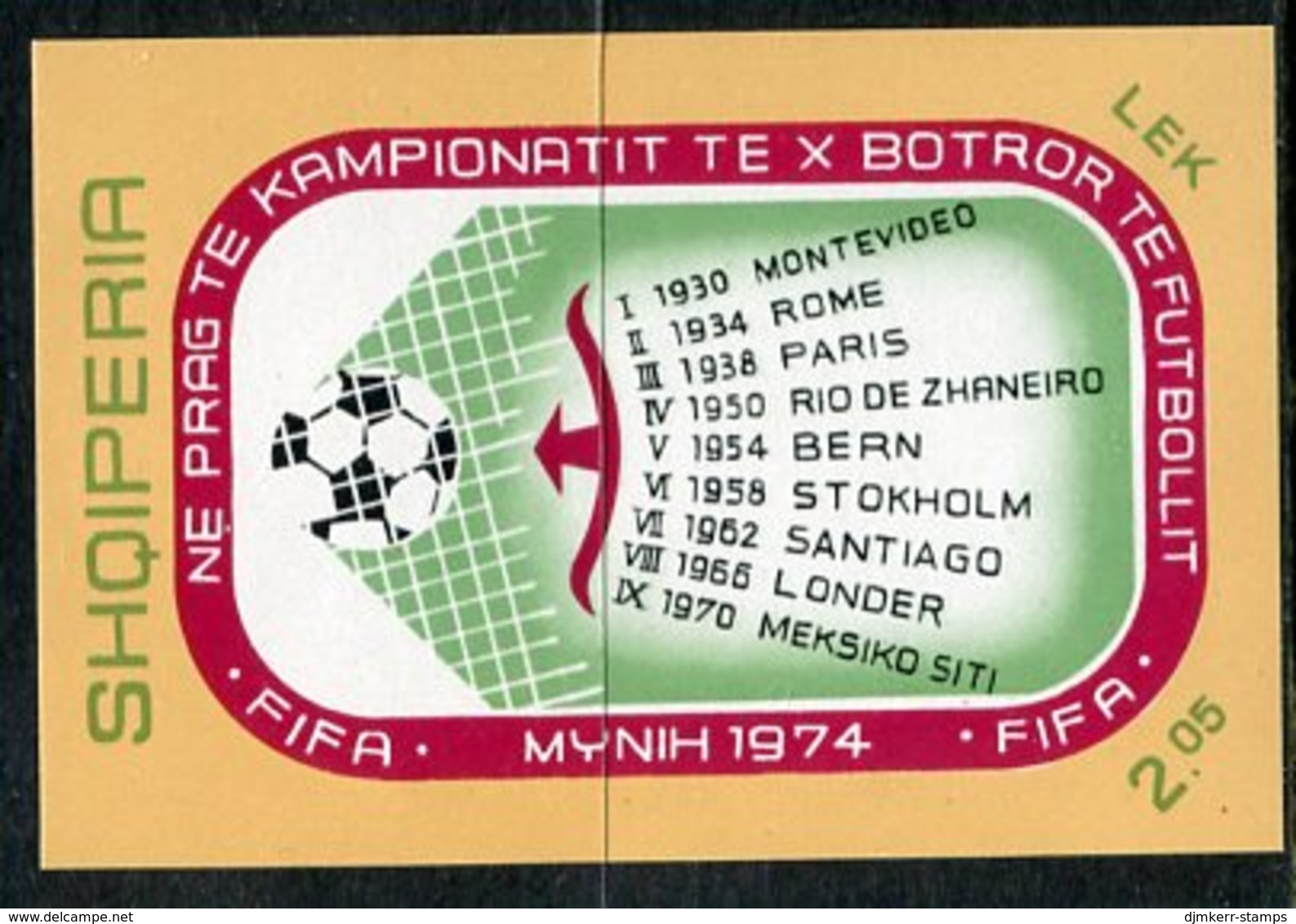 ALBANIA 1973 Football World Cup Block MNH / **.  Michel Block 49 - Albanien