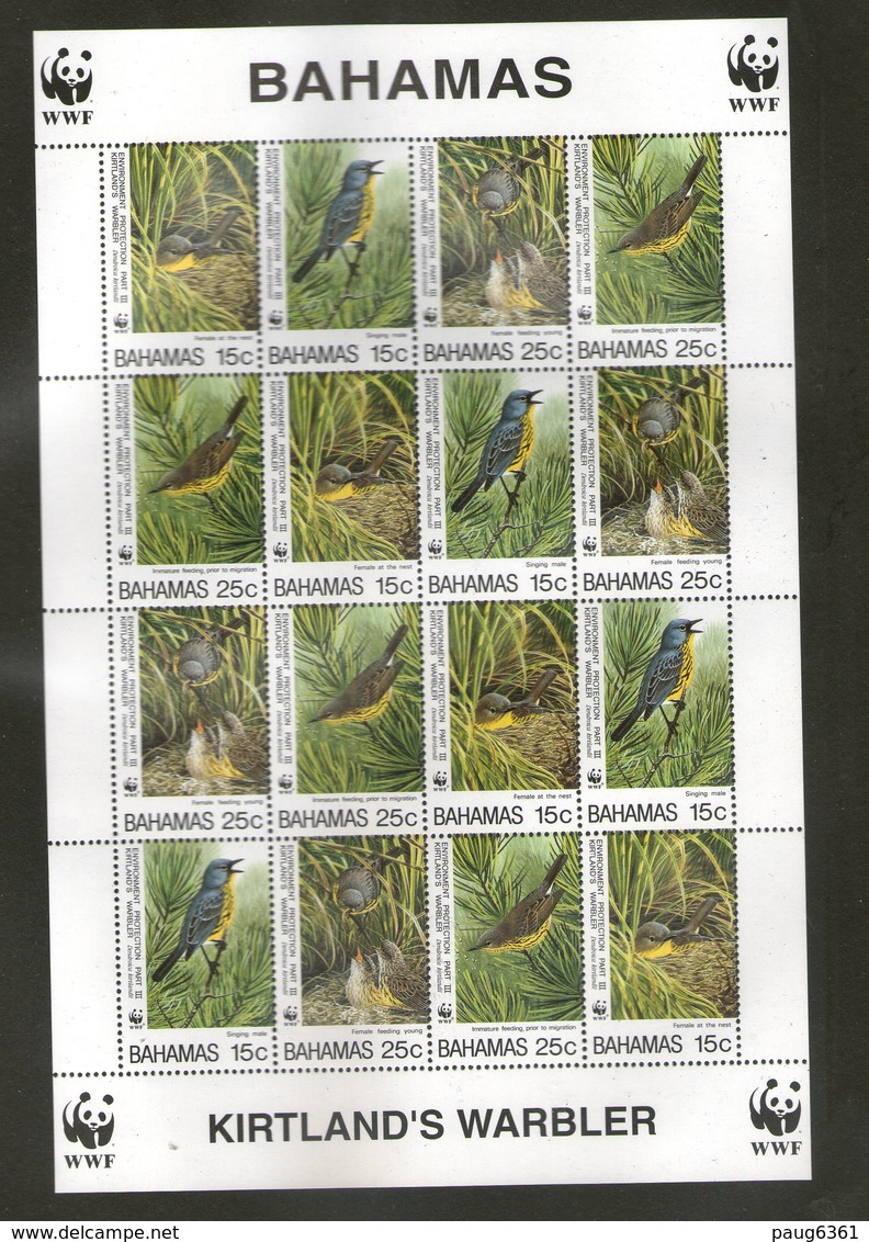 BAHAMAS 1995  FEUILLET OISEAUX-WWF  YVERT N°851/54  NEUF MNH** - Bahamas (1973-...)