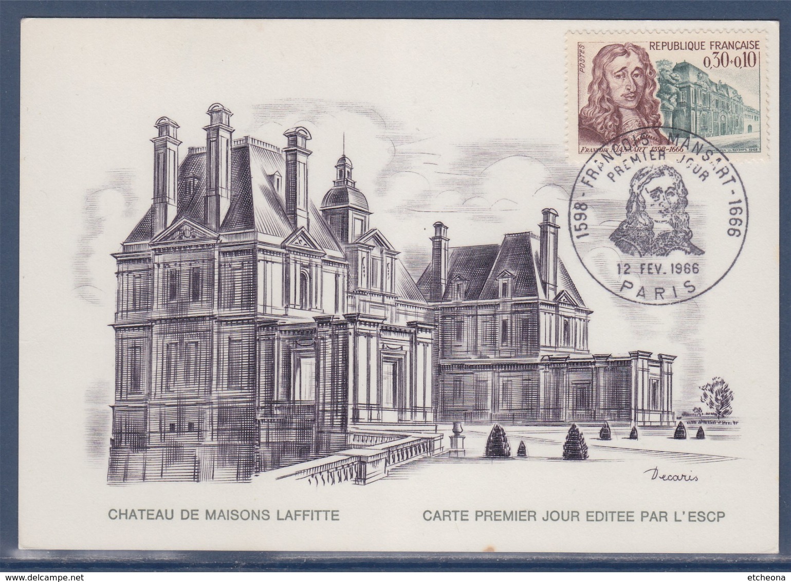 = Carte Postale 1er Jour François Mansart Château De Maisons Laffitte Paris 12 FEV 66 N°1471 - 1960-1969