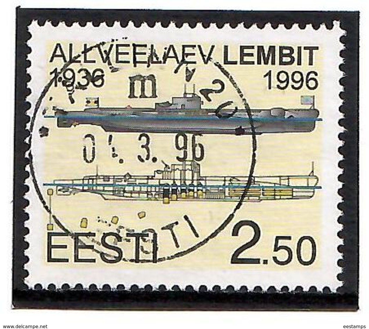 Estonia 1996 .Estonian Submarine Lembit - 60. 1v: 2.50  Michel # 273   (oo) - Estonie