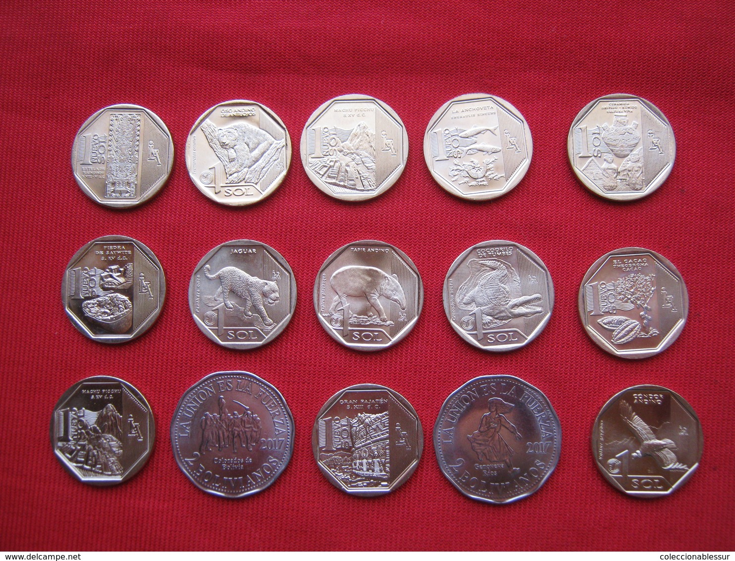 Perú Bolivia Lot 15 Different  Commemorative Coins - Lots & Kiloware - Coins