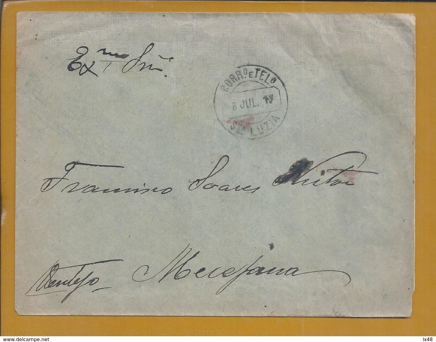 Carta De Santa Luzia, Tavira, Algarve, 1917. Stamp Ceres 2 1/2c. Messjana. Letter From Santa Luzia, Tavira, Algarve. 2sc - Storia Postale