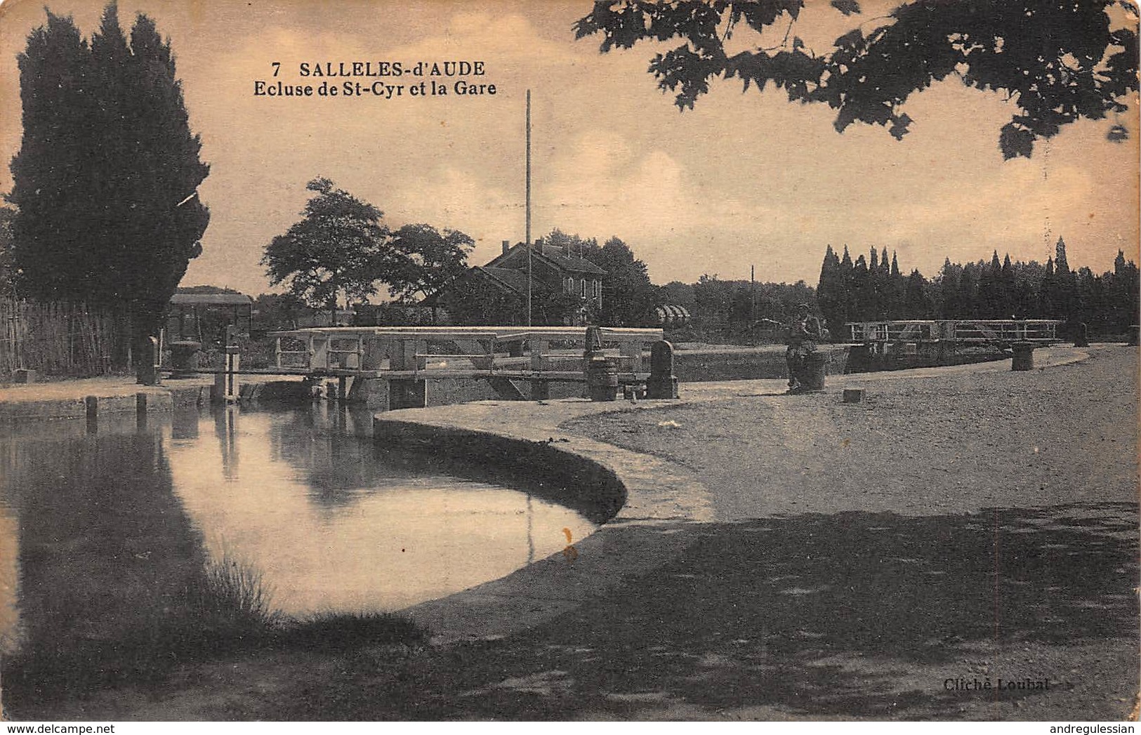 CPA SALLELES-d'AUDE - Ecluse De St-Cyr Et La Gare - Salleles D'Aude