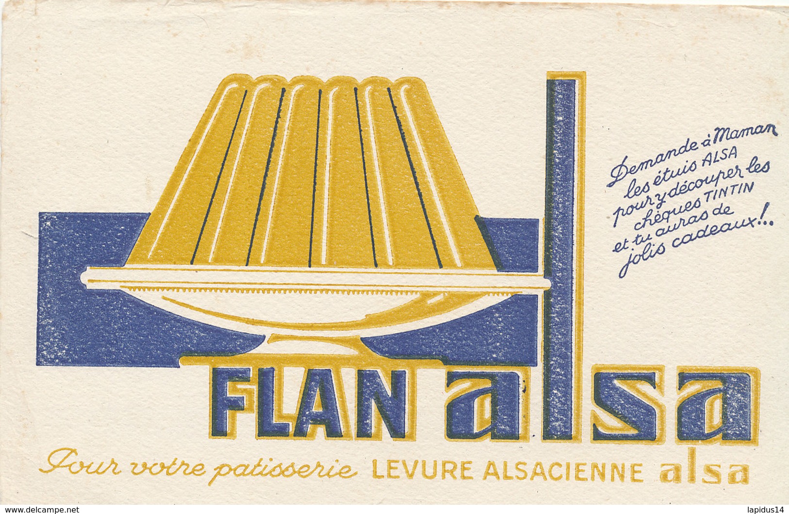 BU 1785 /   BUVARD    - FLAN ALSA - Sucreries & Gâteaux
