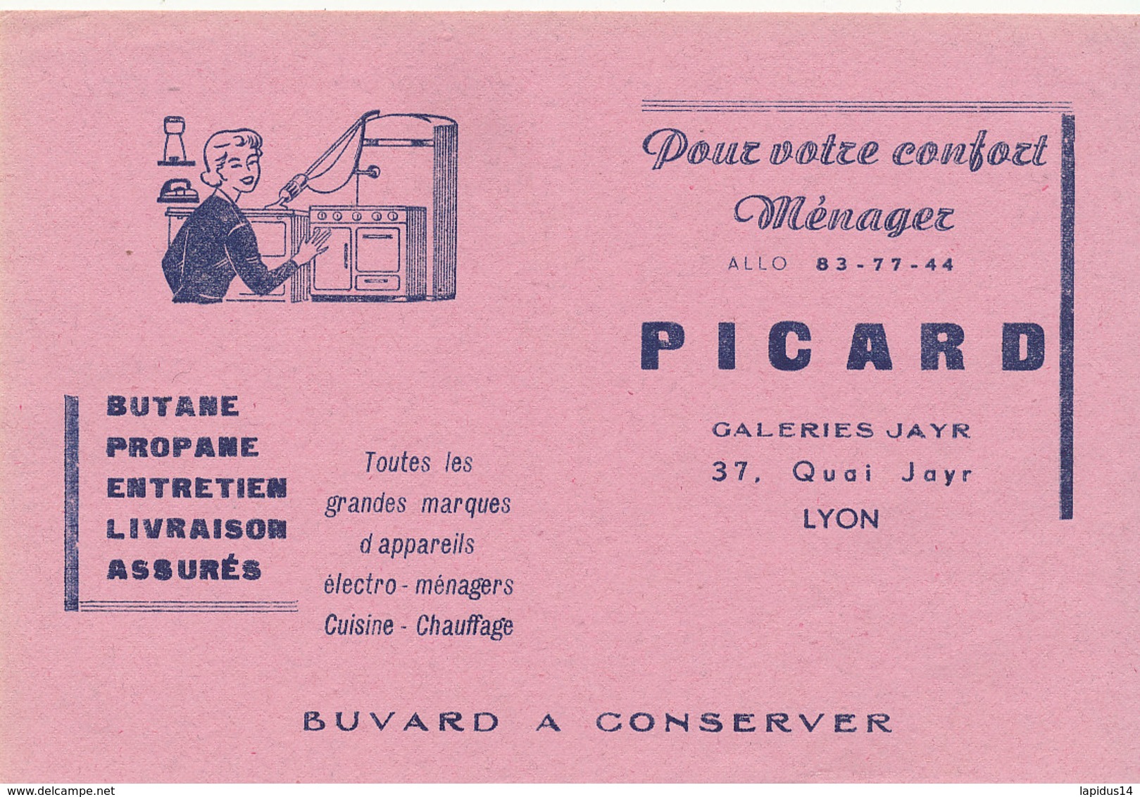 BU 1787 /   BUVARD    -  BUTANE PROPANE ENTRETIEN  PICARD  LYON - Produits Ménagers