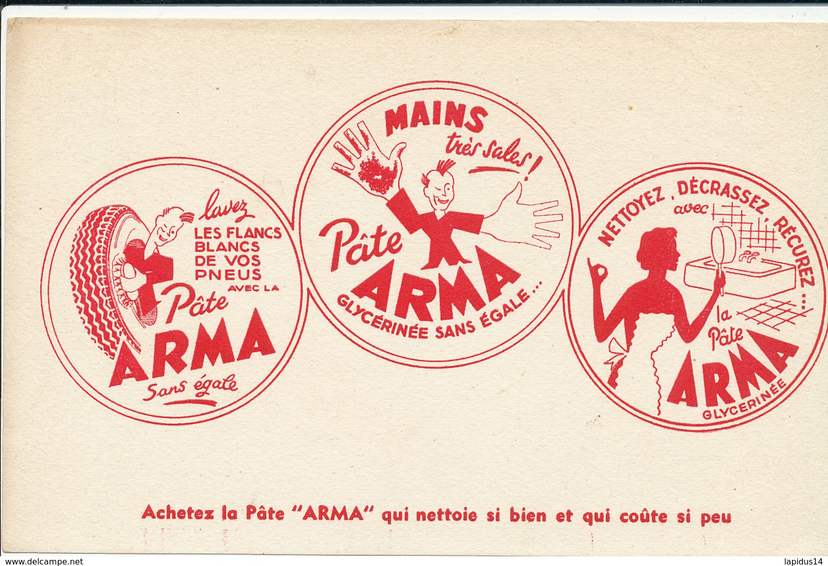 BU 1790 /   BUVARD    - MAINS TRES SALES   PATE ARMA - Produits Ménagers