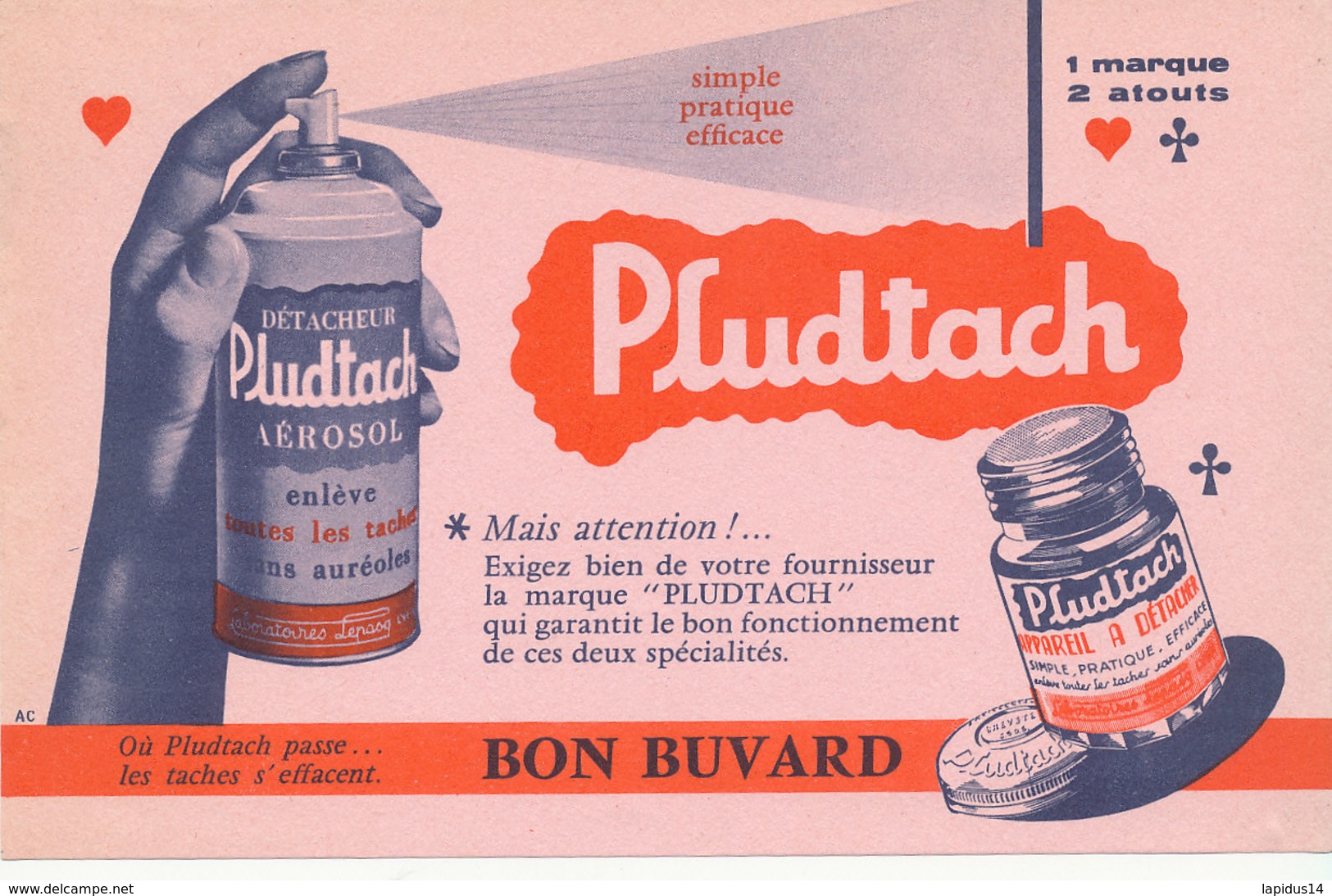 BU 1796 /   BUVARD    -  PLUDTACH - Produits Ménagers