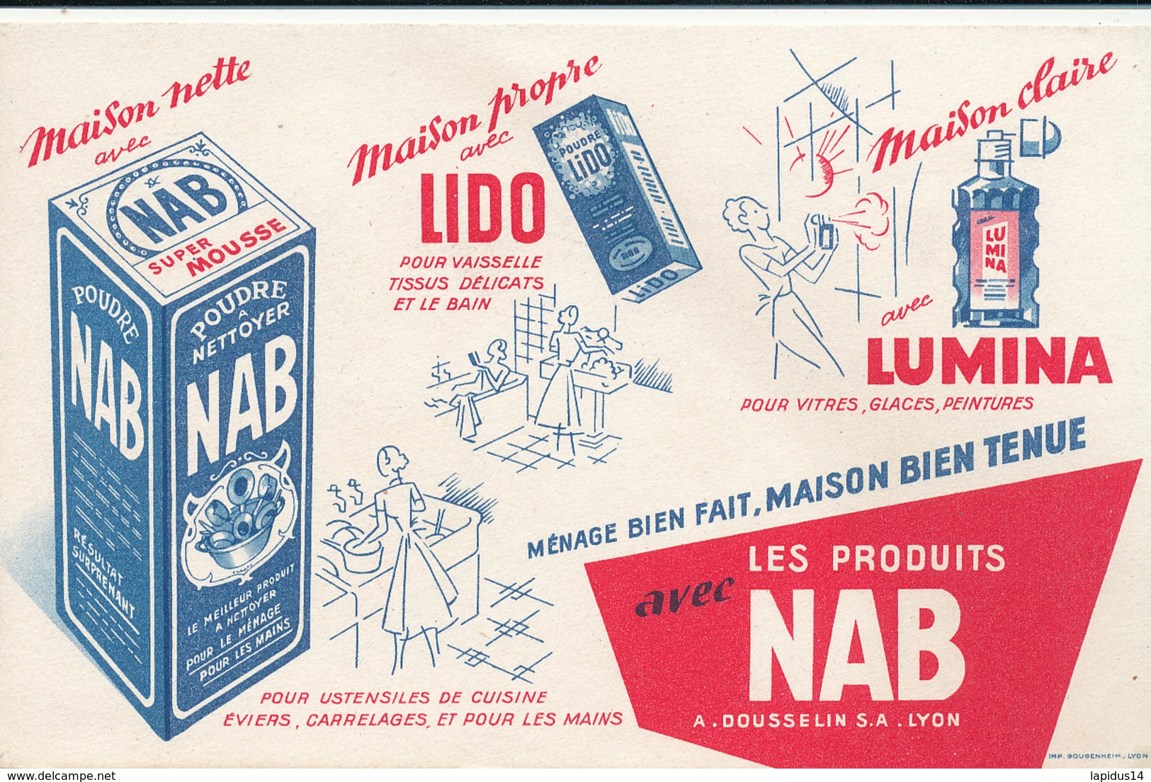 BU 1801  /   BUVARD     -  POUDR A NETTOYER    NAB   LIDO - Produits Ménagers