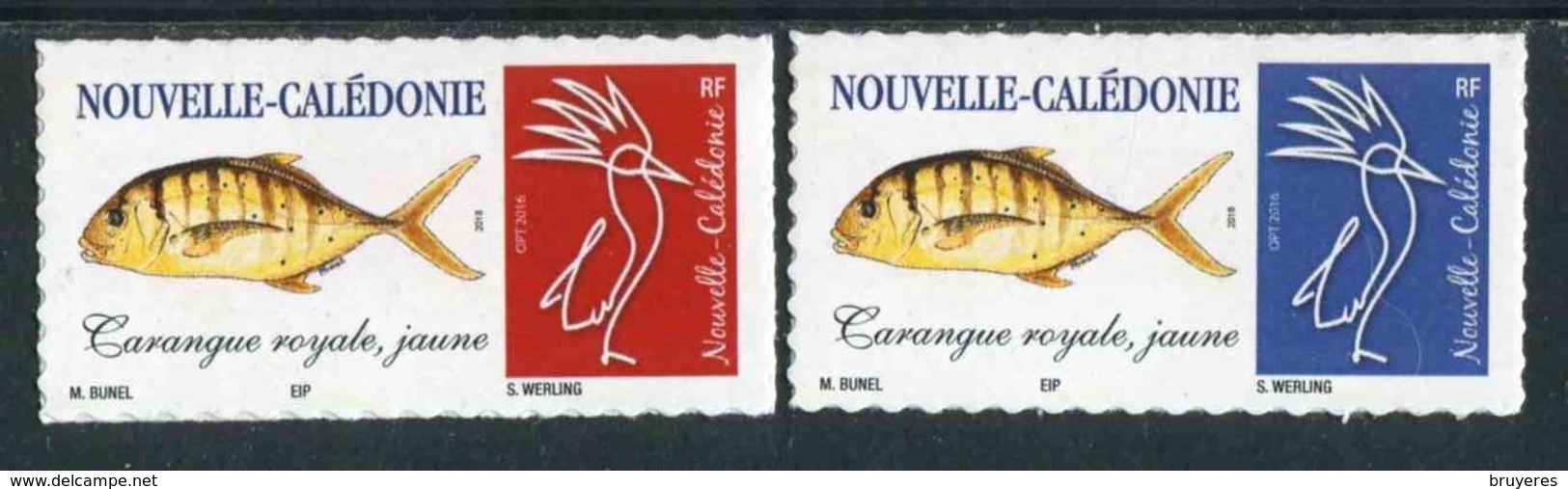 TIMBRES** De 2017 Autocollants De NOUVELLE CALEDONIE "Poissons : CARANGUE ROYALE, Jaune" - Neufs