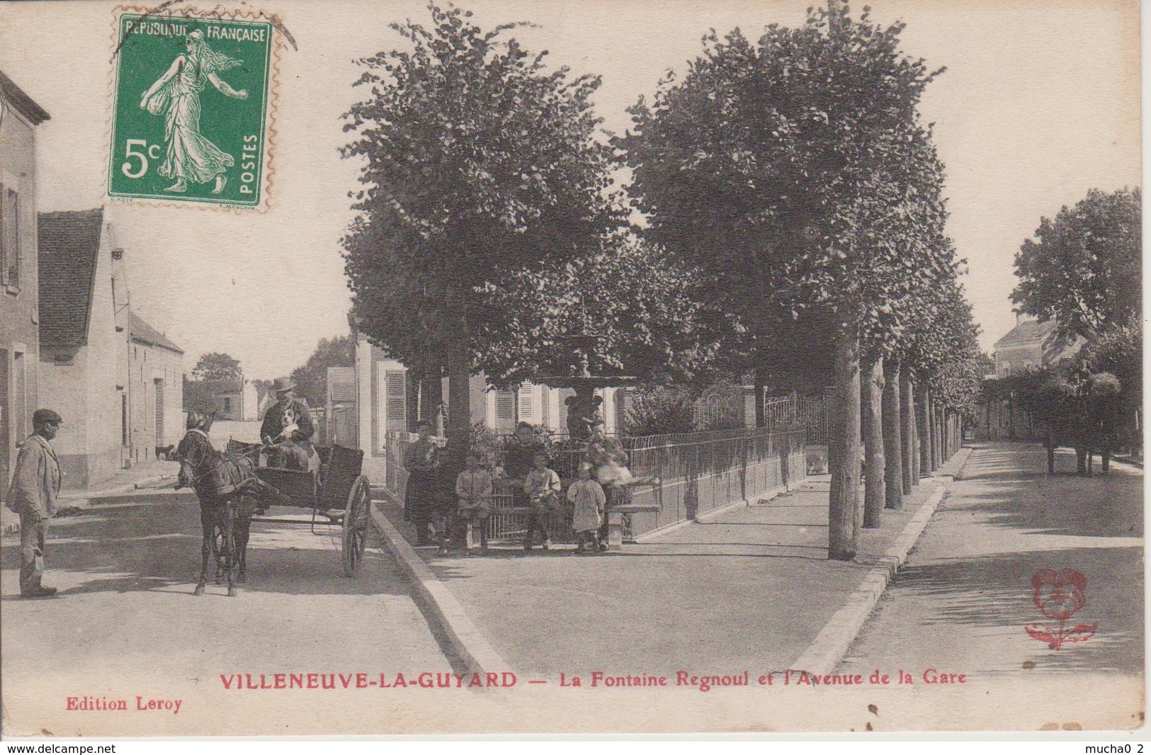 89 - VILLENEUVE LA GUYARD - LA FONTAINE REGNOUL ET AVENUE DE LA GARE - Villeneuve-la-Guyard