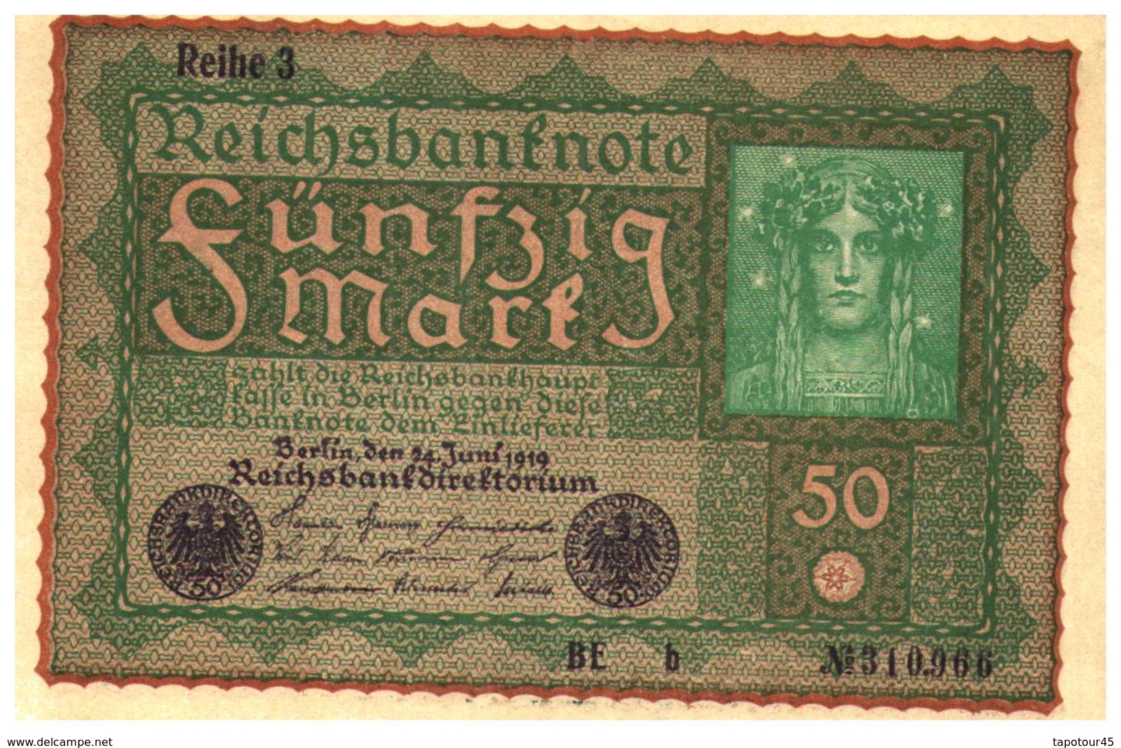 5 Billets  (NEUF) > Allemagne > Année 1919 > Valeur 50 Mark 2 Avec N=° A Suivre - 50 Mark