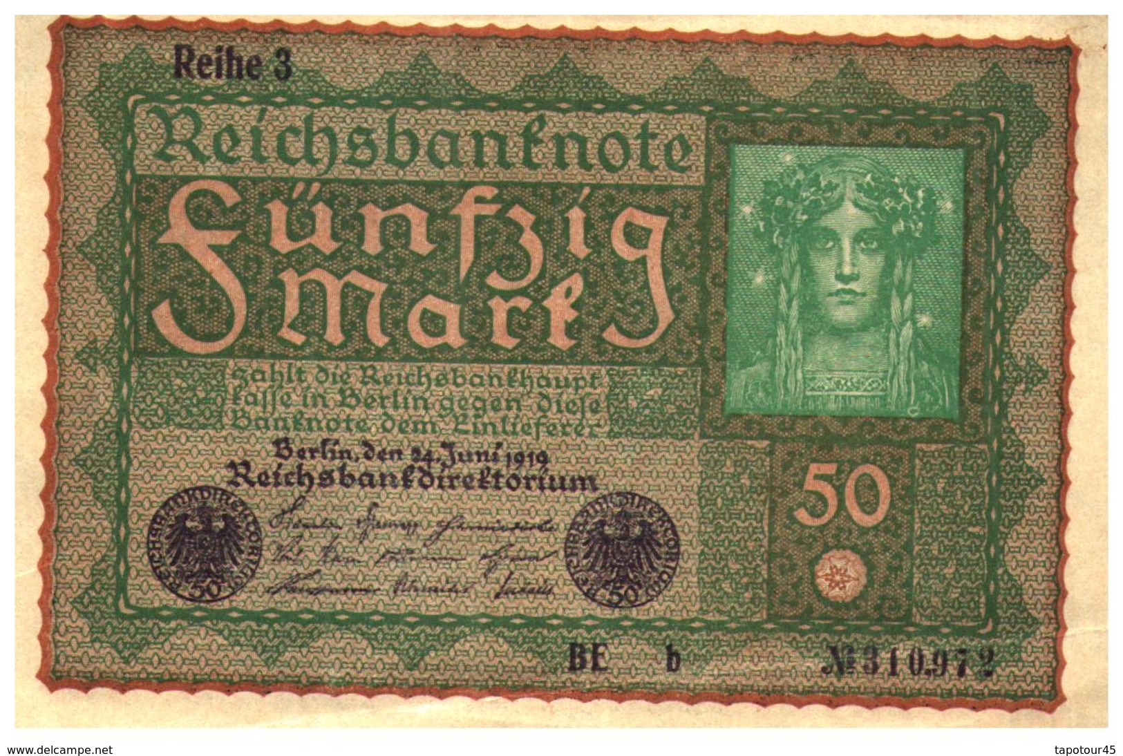 5 Billets  (NEUF) > Allemagne > Année 1919 > Valeur 50 Mark 2 Avec N=° A Suivre - 50 Mark