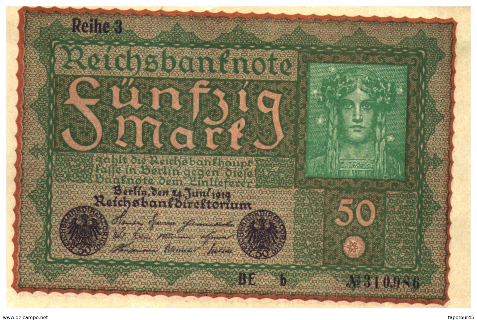 5 Billets  (NEUF) > Allemagne > Année 1919 > Valeur 50 Mark 2 avec N=° a Suivre