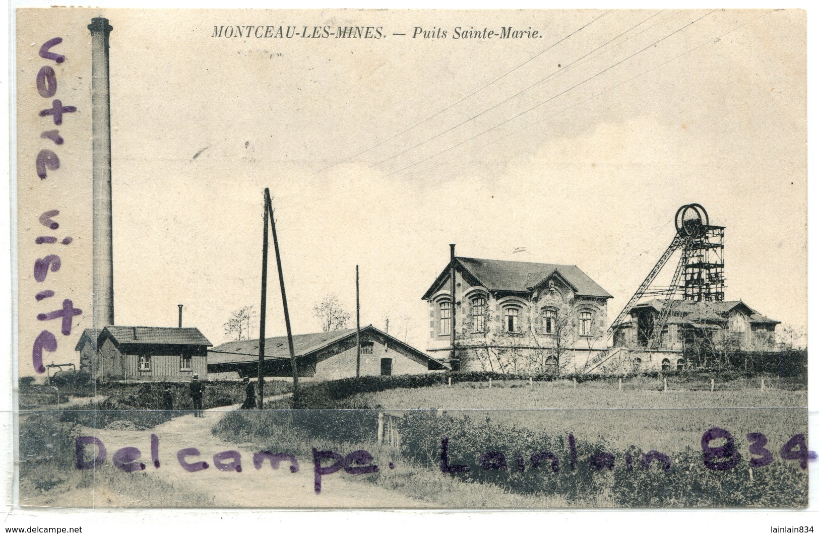 - MONTCEAU-les- MINES - ( S.-et-L. ), Puits Sainte Marie, Beau Cliché Peu Courant, écrite 1912, TBE, Scans. - Montceau Les Mines