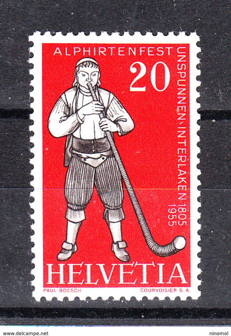 Svizzera   - 1955. Folklore. Suonatore Jodel Di Corno Delle Alpi. Horn Of The Alps Yodel Player. MNH - Costumi