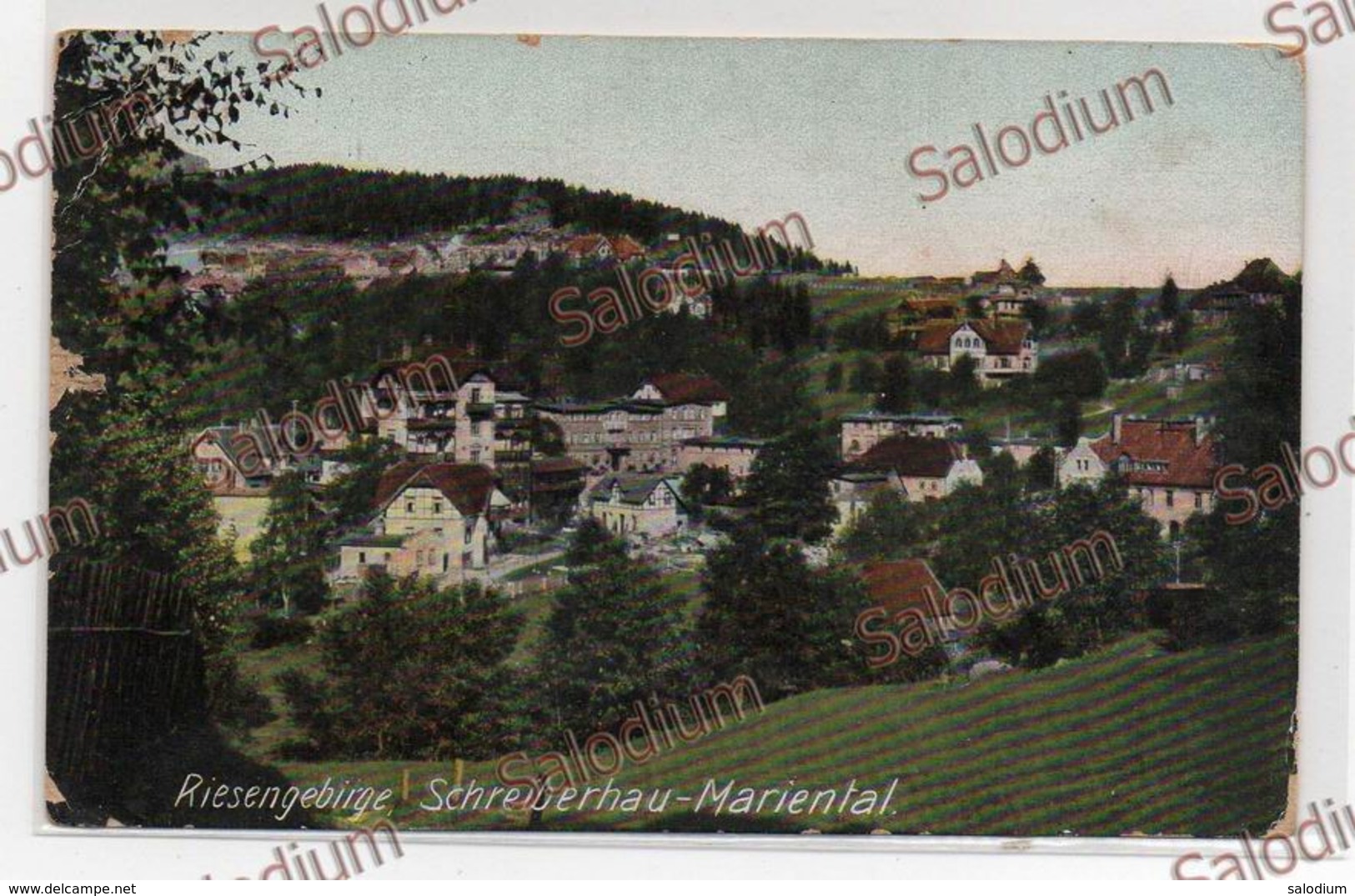 Riesengebirge Schreiberhau - Mariental -storia Psotale Feldpostkarte - Schlesien