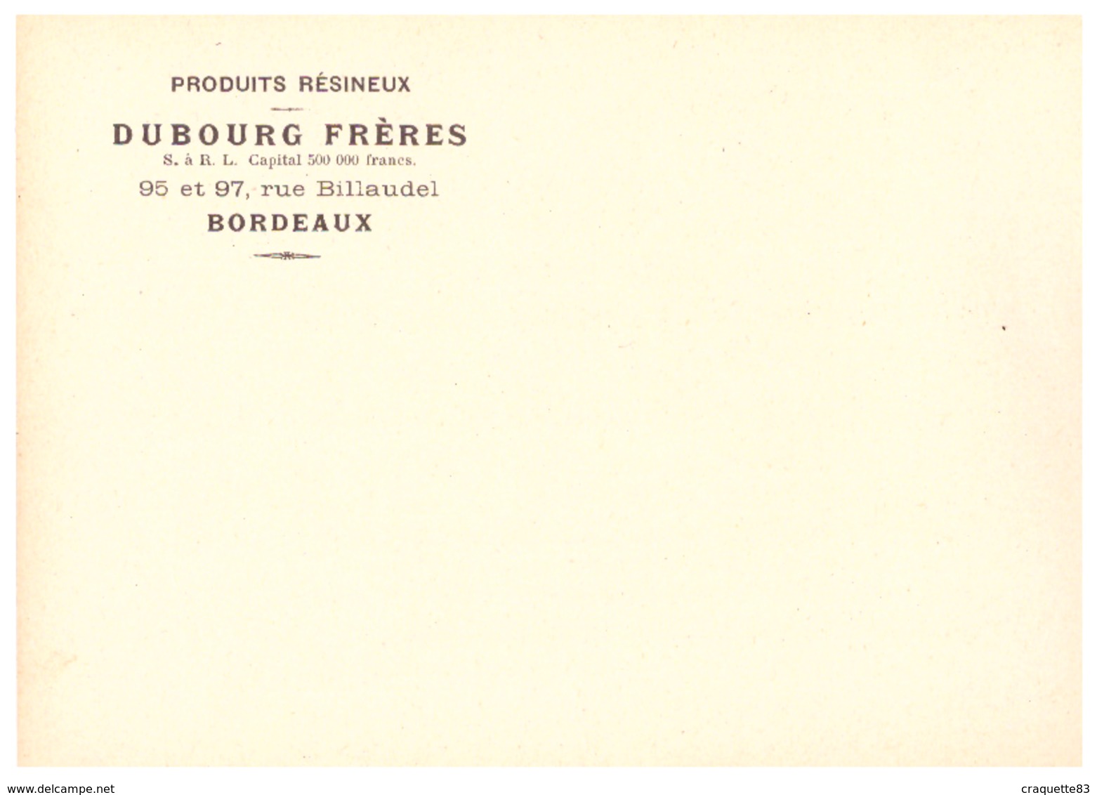 PRODUITS RESINEUX -DUBOURG FRERES  BORDEAUX -  ESSENCE DE THEREBENTHINE - Advertising