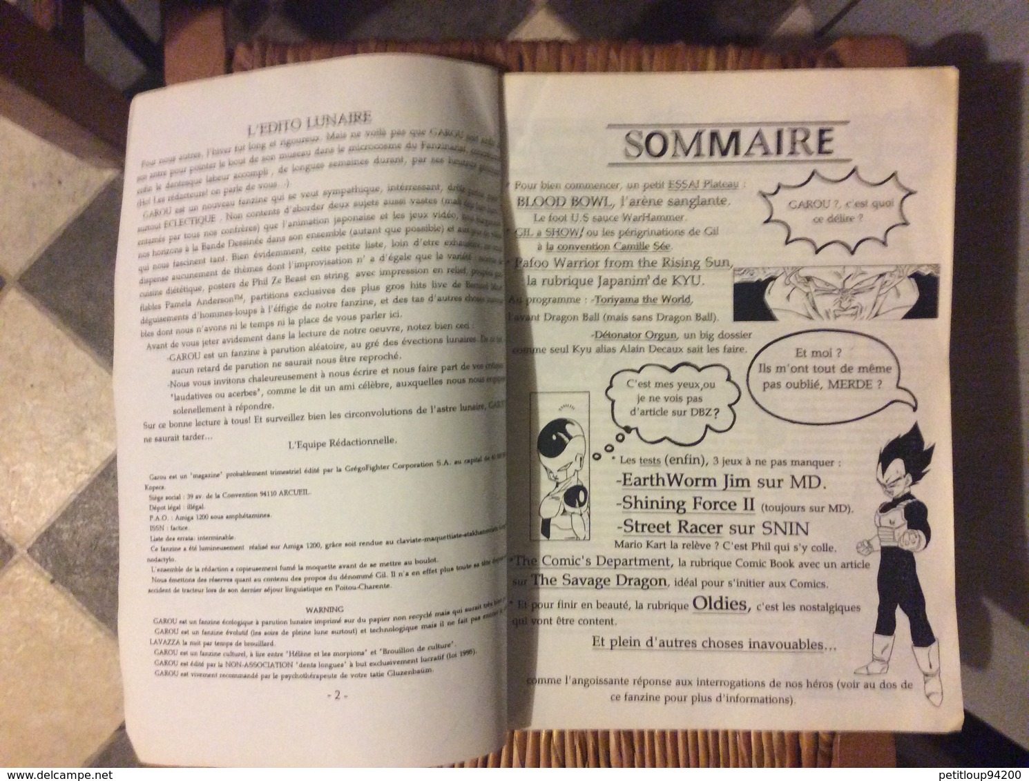 FANZINE GAROU Le Grand Méchant Zine  No 1  FÉVRIER 1995 - Revistas