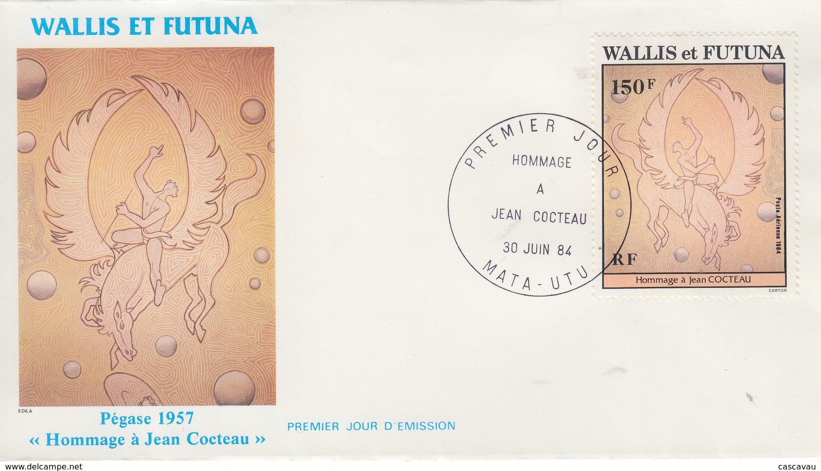 Enveloppe  FDC  1er  Jour   WALLIS  ET  FUTUNA    Hommage  à   Jean  COCTEAU   1984 - FDC