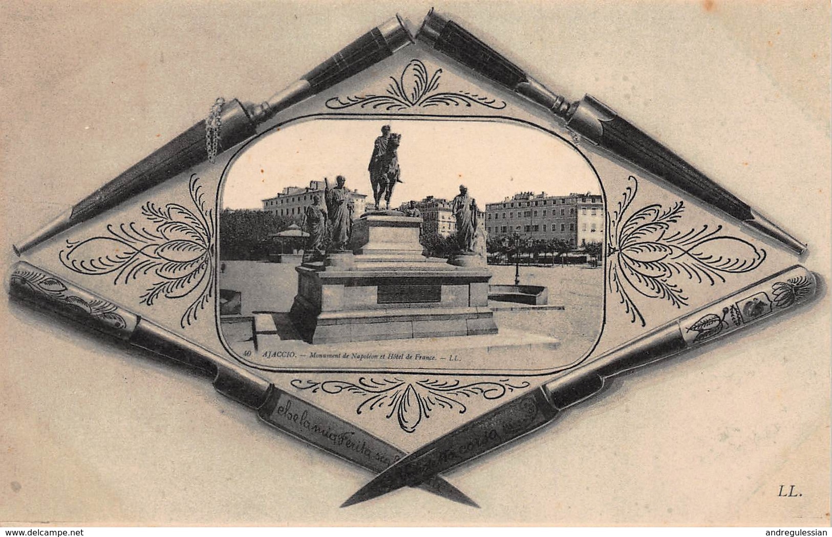 CPA AJACCIO - Monument De Napoléon Et Hôtel De France - Ajaccio