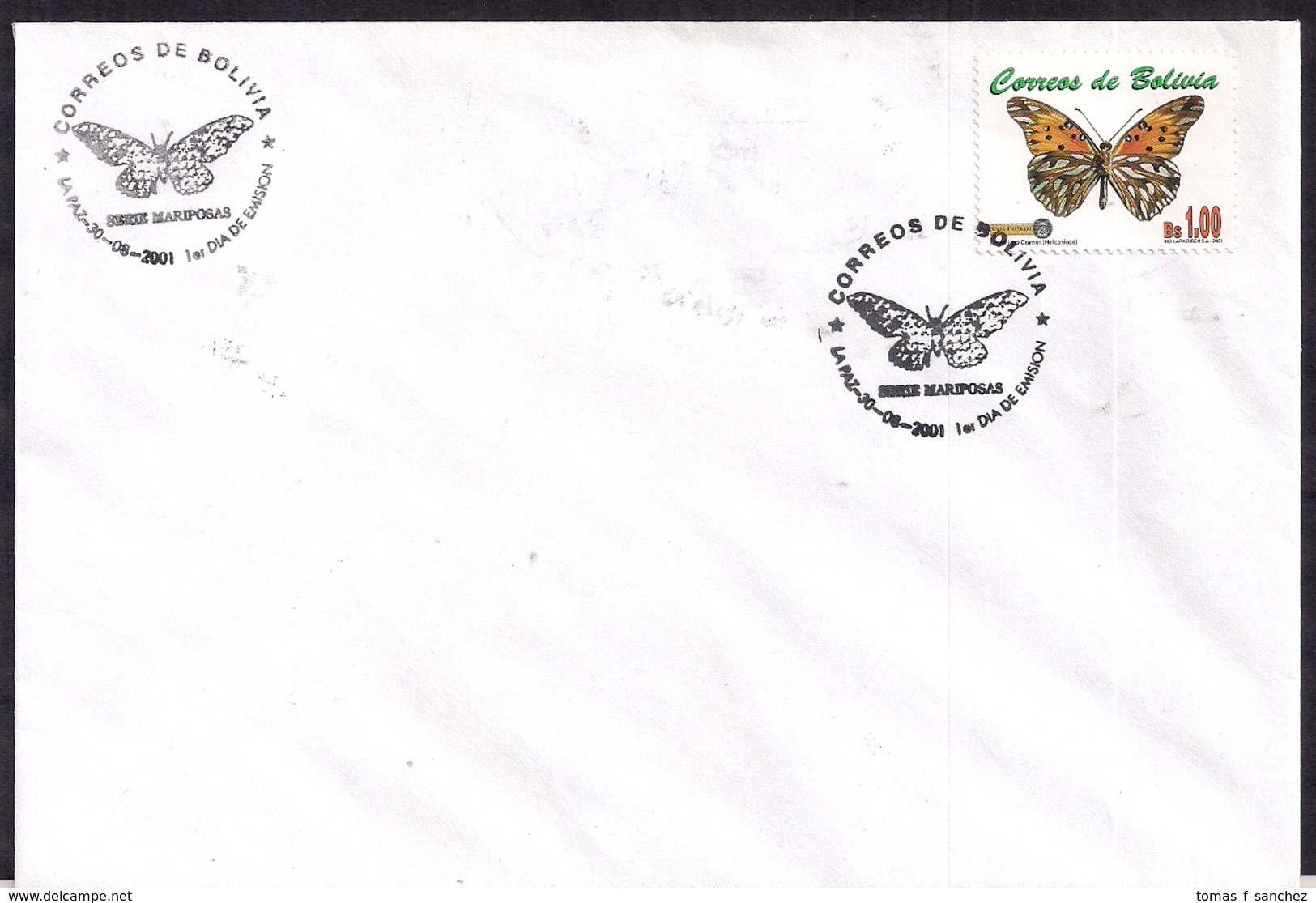 Bolivia - 2002 - FDC - Papillons De La Région - Schmetterlinge