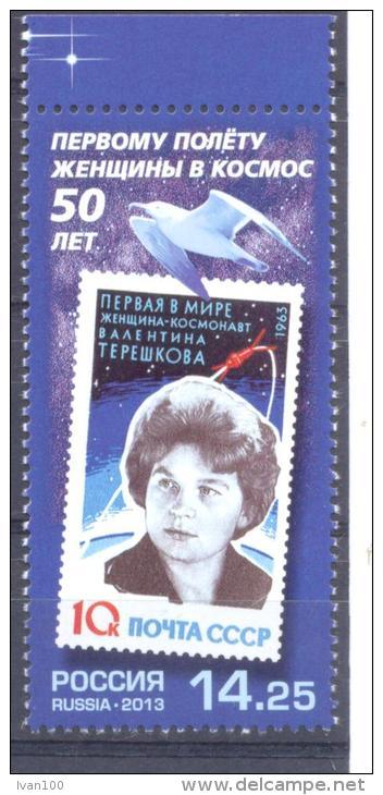 2013. Russia, Space, 50y Of First Flight To Space V. Tereshkova, 1v, Mint/** - Nuovi