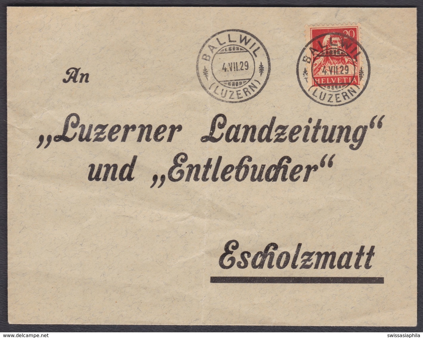 LU    BALLWIL - ESCHOLZMATT  /  SUPER STEMPEL - Lettres & Documents