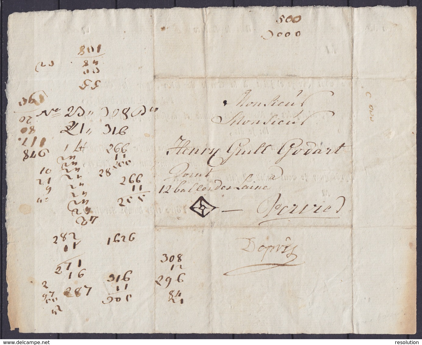 Lettre De Voiture Datée 1786 De BOIS-LE-DUC Pour VERVIERS "avec 12 Ballots De Laine" - 1714-1794 (Pays-Bas Autrichiens)