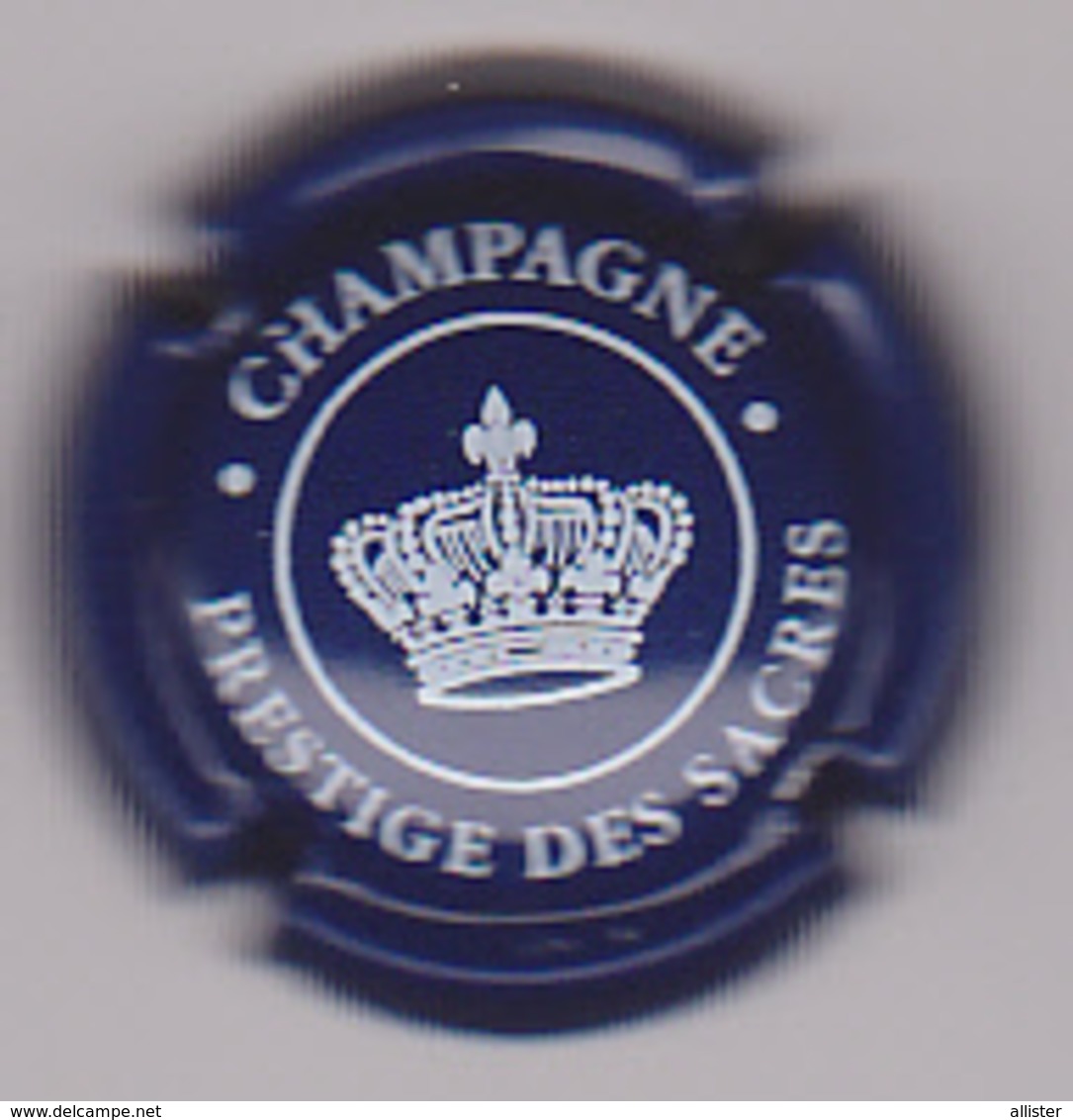 Capsule Champagne PRESTIGE DES SACRES ( 27 ; Bleu-nuit Et Blanc ) {S01-20} - Autres & Non Classés