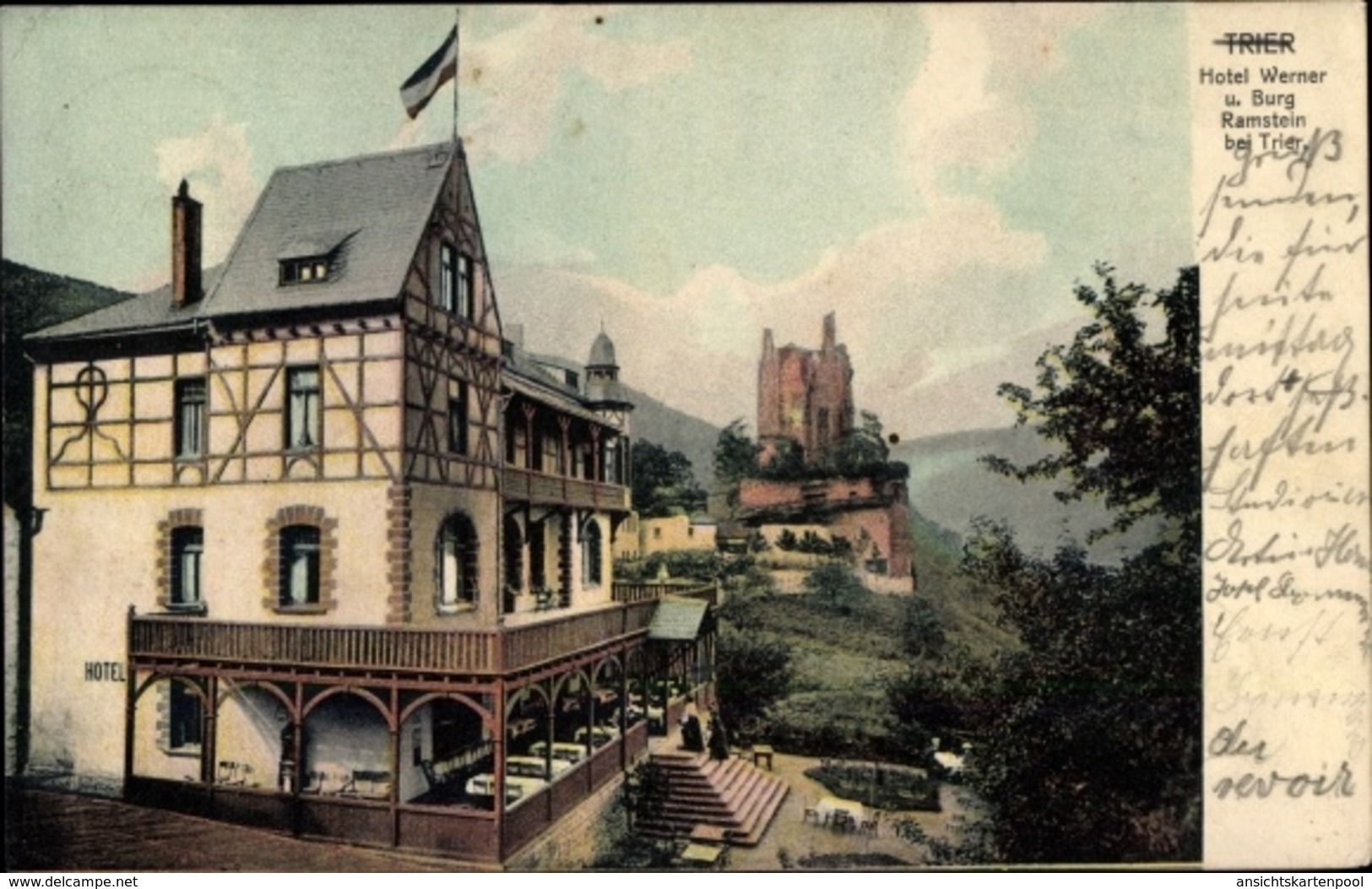 Cp Trier In Rheinland Pfalz, Hotel Werner, Burg Ramstein - Autres & Non Classés