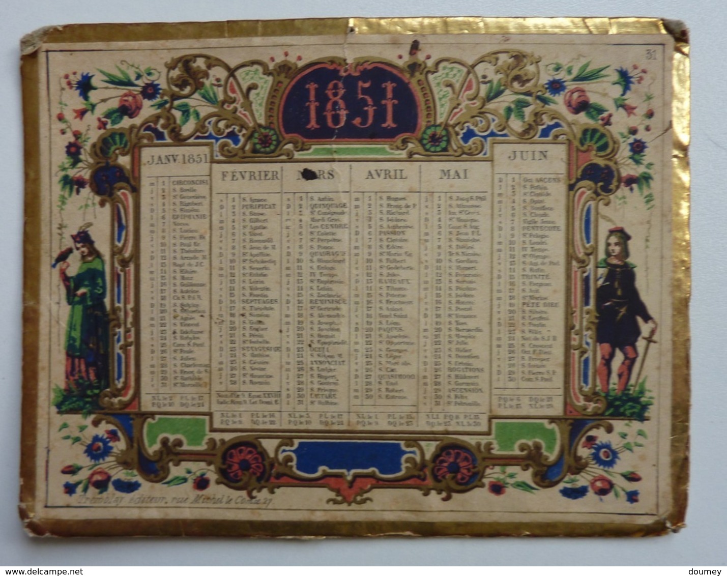 PETIT CALENDRIER DE 1851 - Kleinformat : ...-1900