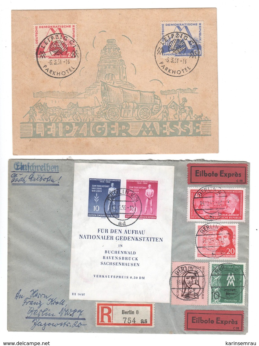 DDR , Leipziger Messe Sonderstempelkarte Und Brief Mit Block 11 - Briefe U. Dokumente