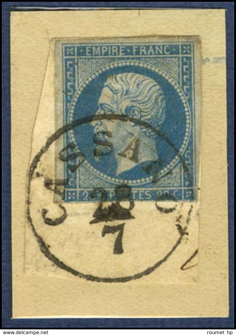 Càd De La Poste Civile Sarde CASSANO / N° 14 Sur Petit Fragment De Lettre Daté Du 28 Juillet (59). - SUP. - RR. - 1853-1860 Napoléon III