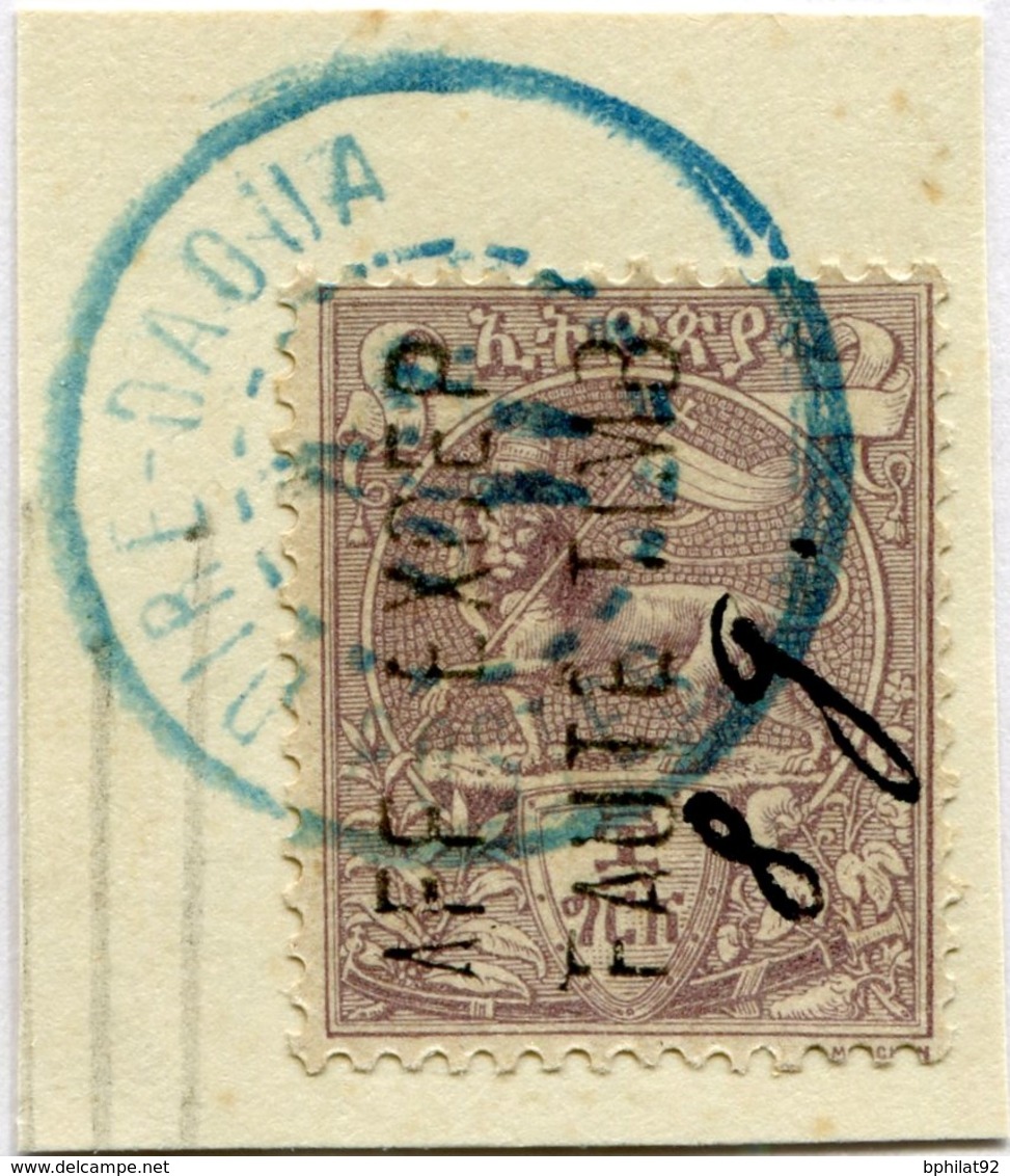 !!! PRIX FIXE : COTE DES SOMALIS, N°98 D'ETHIOPIE OBLIT SUR FRAGMENT, CACHET FRANÇAIS ÉCHOPPÉ DE DIRRE DAOUA - Used Stamps