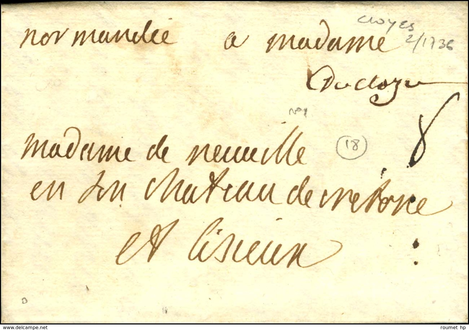 '' De Cloyes '' (L  N° 1). 1736. - TB. - 1701-1800: Voorlopers XVIII