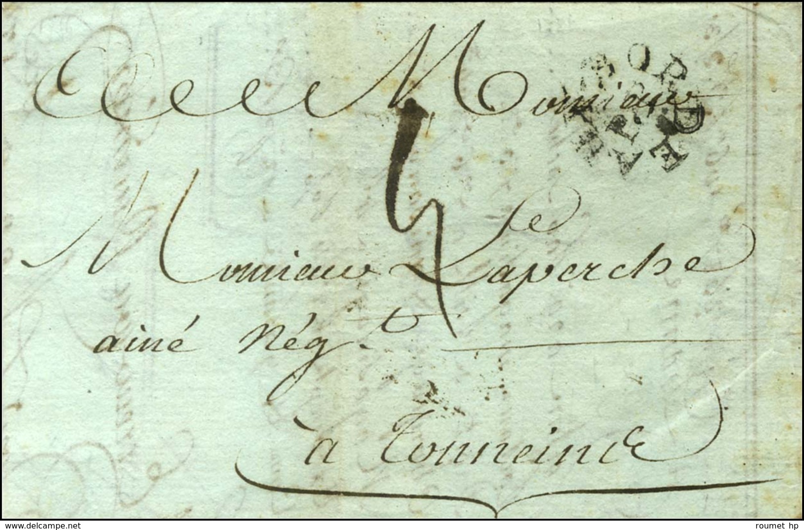 Marque Postale Ornée BORDEAUX / PP (L N° 27). 1786. - TB. - 1701-1800: Precursores XVIII