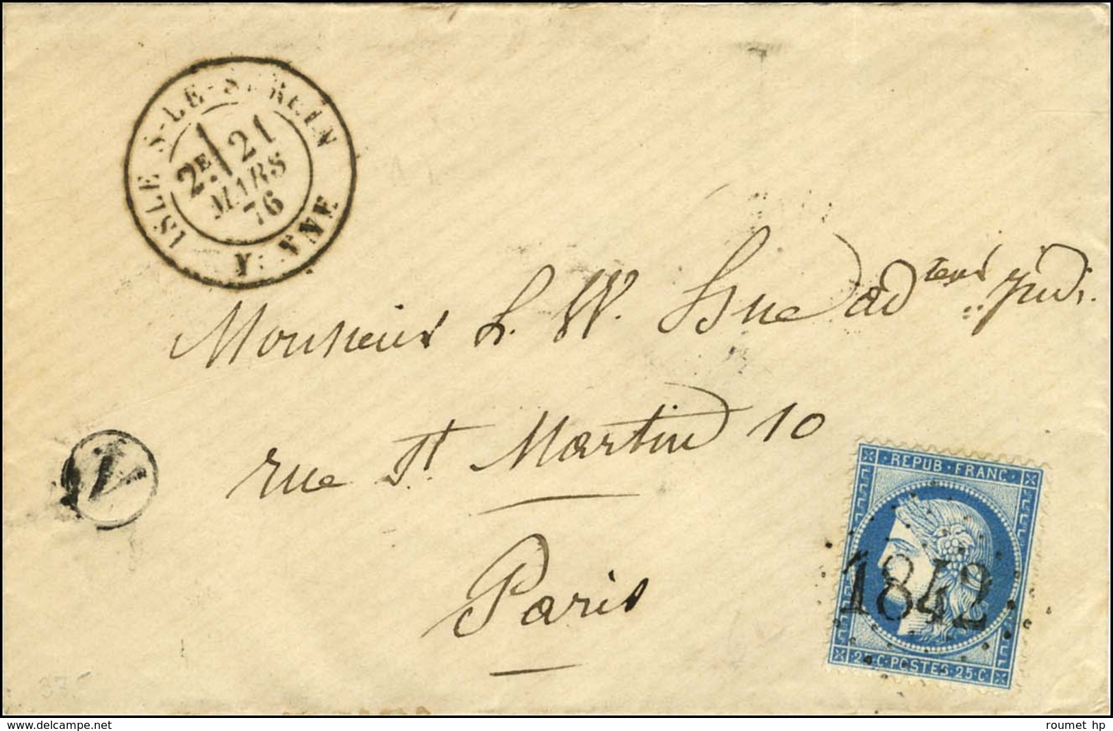 GC 1842 / N° 60 Càd T 18 ISLE-S-LE-SERREIN / YONNE. 1876. - TB. - Otros & Sin Clasificación