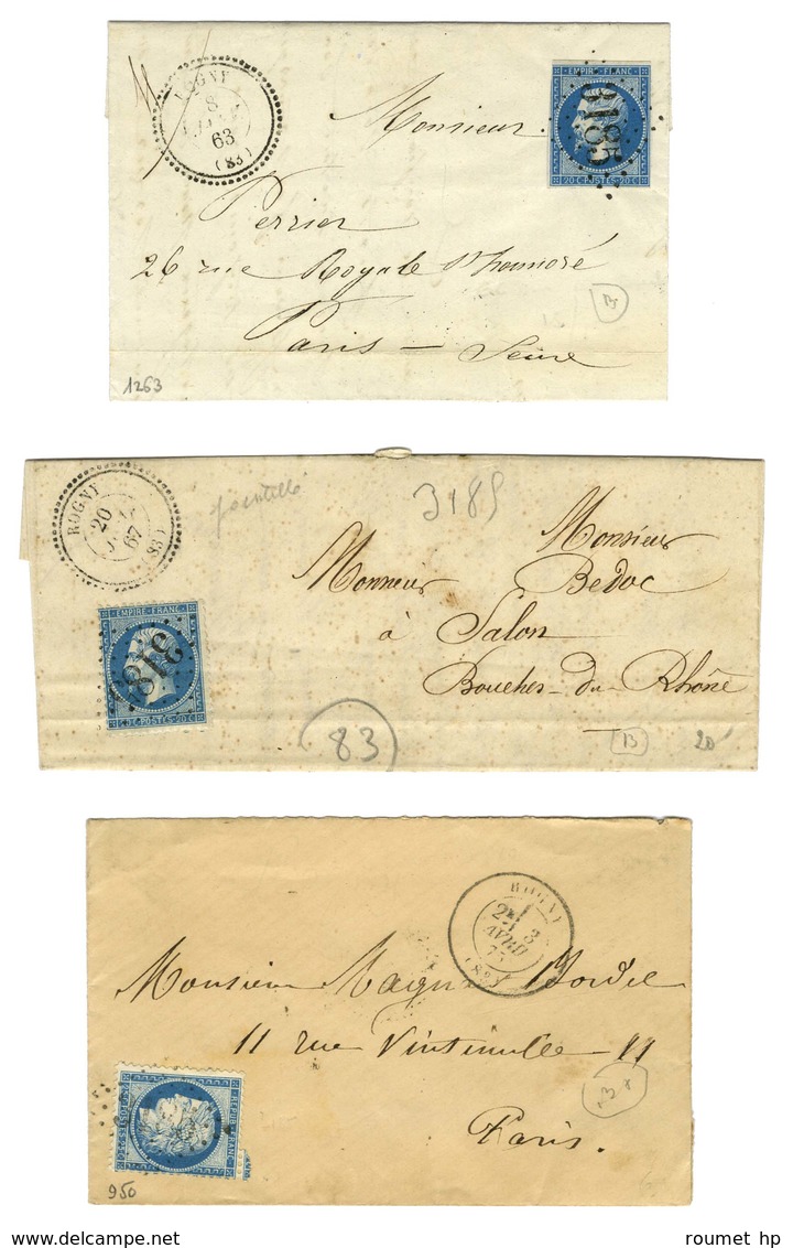 Lot De 3 Lettres Avec GC De Rogny. - TB. - Otros & Sin Clasificación