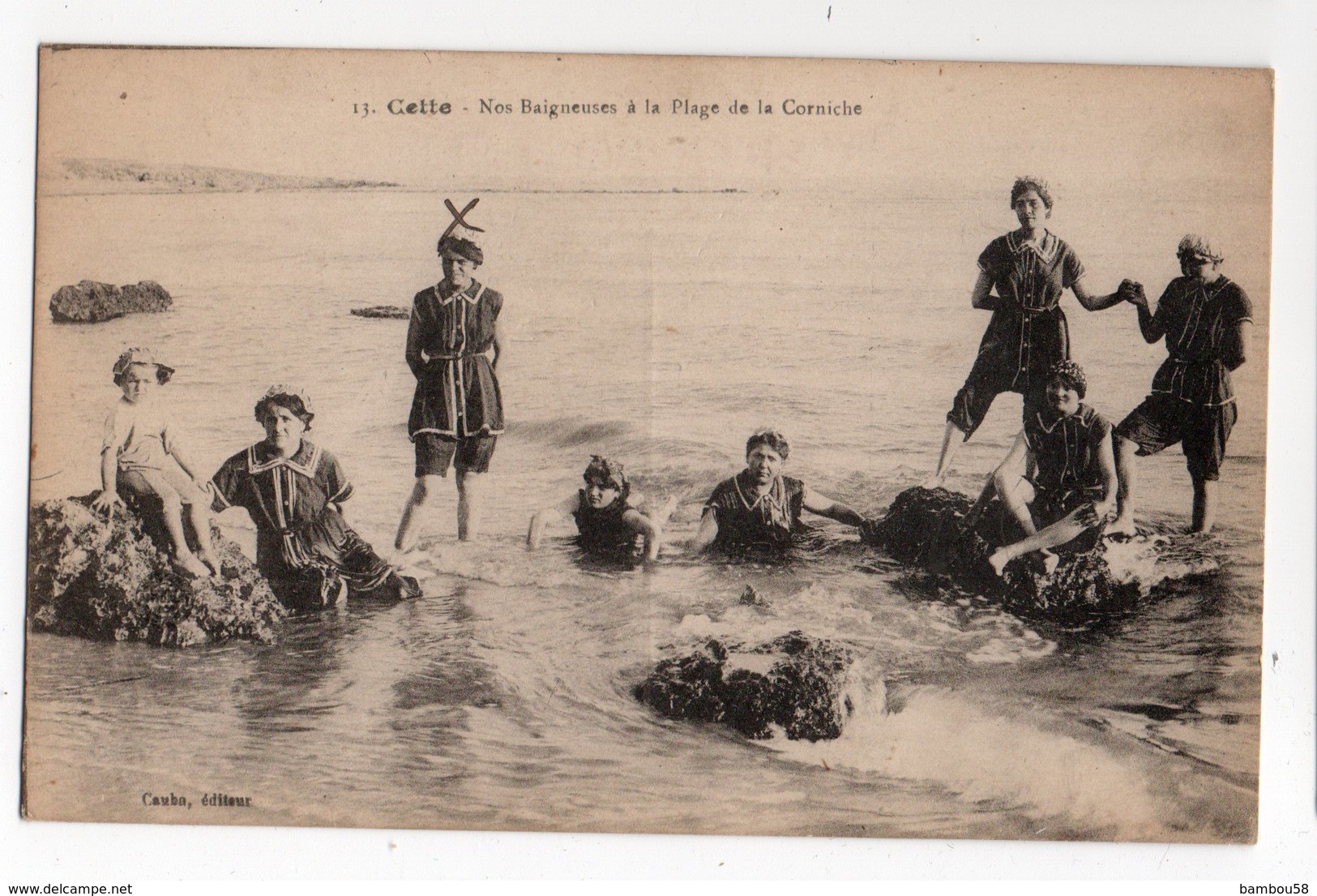 HERAULT * CETTE * SETE * PLAGE CORNICHE * BAIGNEURSES * Carte N° 13* éditeur Cauba - Femmes