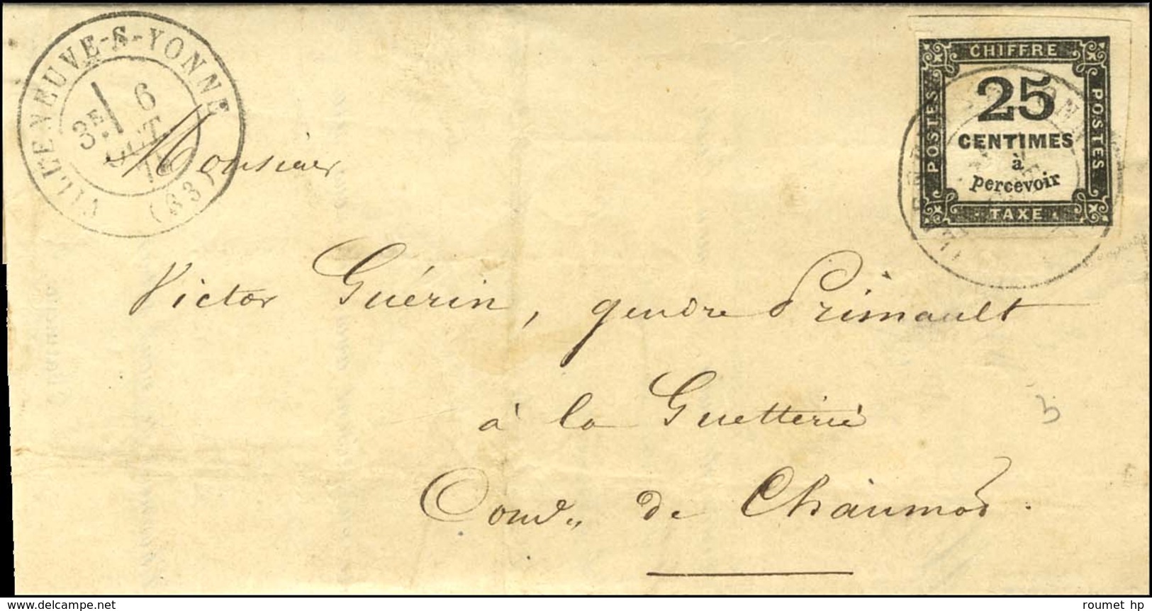 Càd T 17 VILLENEUVE-S-YONNE (83) / Timbre-taxe N° 5. 1874. - TB / SUP. - Otros & Sin Clasificación