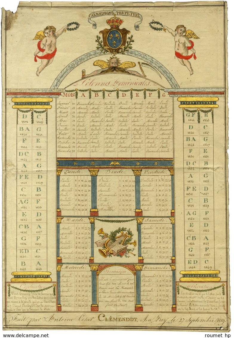 CALENDRIER PERPETUEL. - Otros & Sin Clasificación