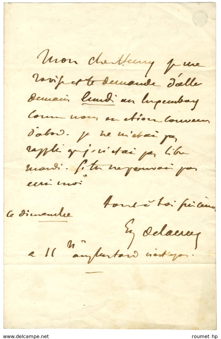 DELACROIX Eugène (1798-1863), Peintre. - Otros & Sin Clasificación