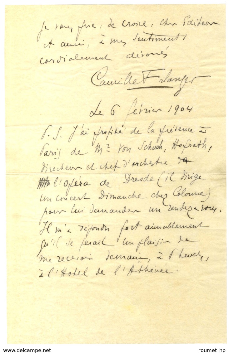 ERLANGER Camille (1863-1919), Compositeur. - Otros & Sin Clasificación