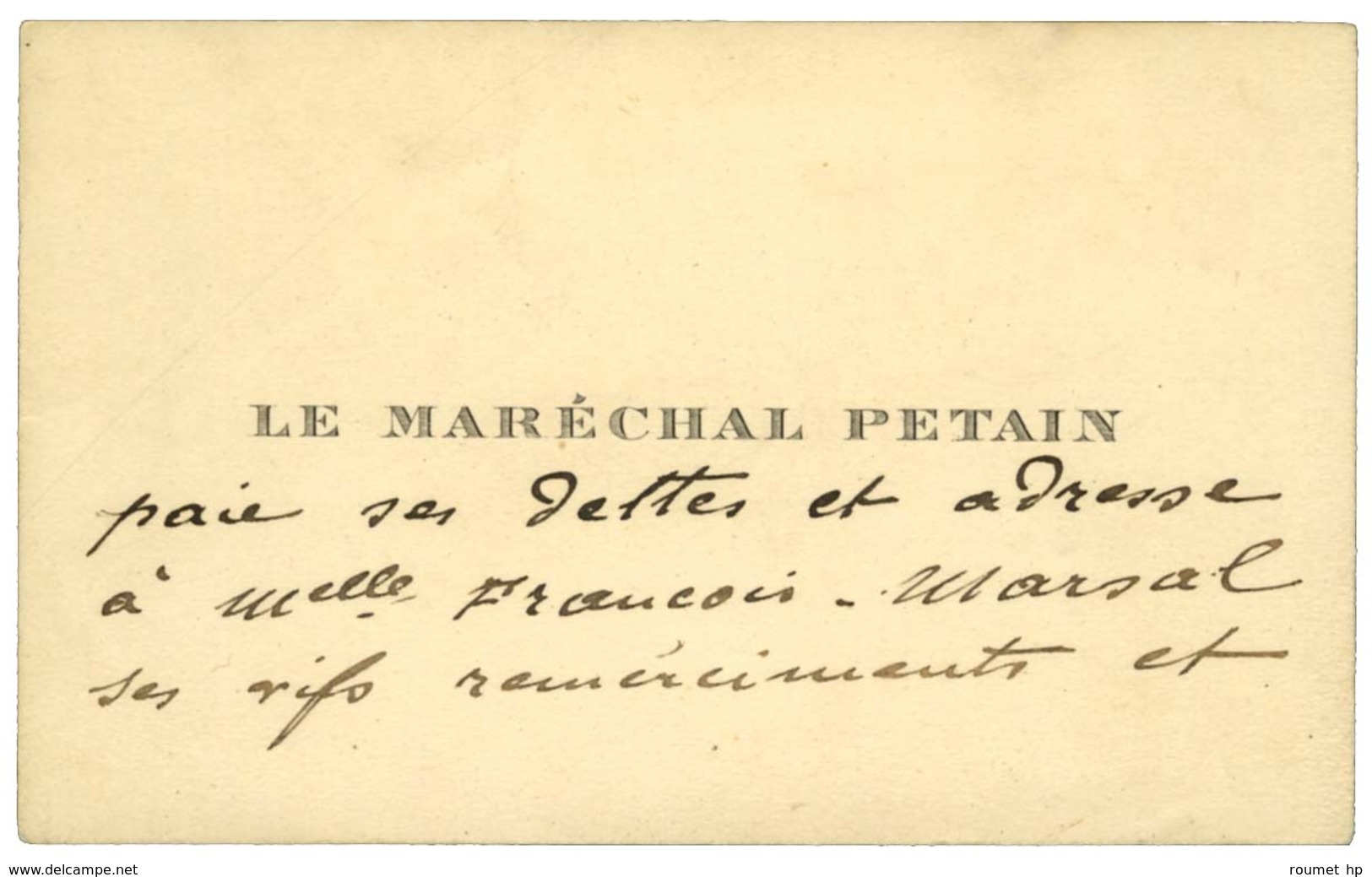 PÉTAIN Philippe (1856-1951), Maréchal Et Homme D'État. - Otros & Sin Clasificación