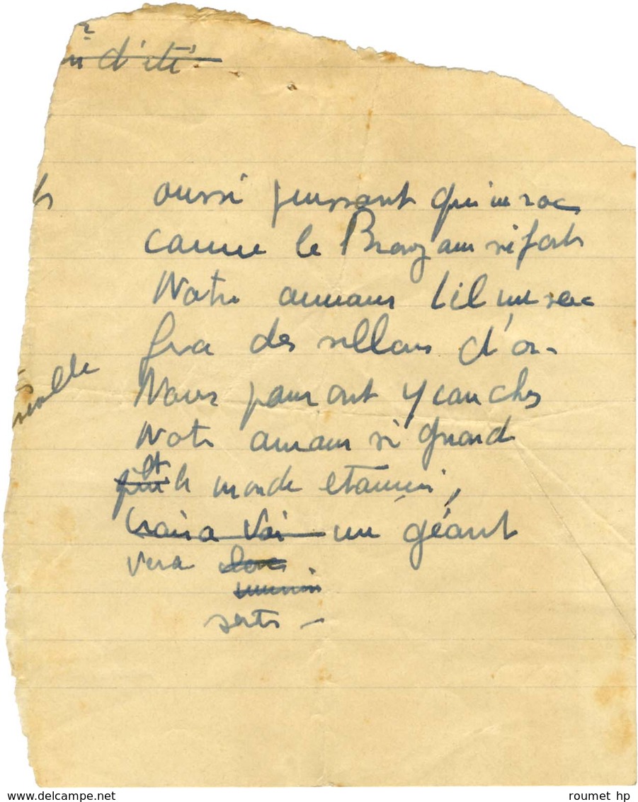[PIAF Edith, Giovanna Gassion, Dite (1915-1963), Chanteuse Et Actrice] - MONTAND Yves. - Otros & Sin Clasificación