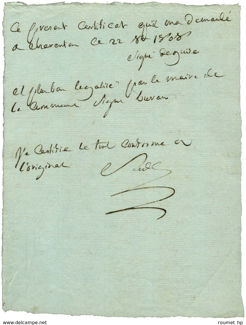 SADE Donatien-Alphonse-François, Marquis De (1740-1814), écrivain. - Otros & Sin Clasificación